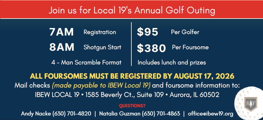 Join us for Local 19's Annual Golf Outing